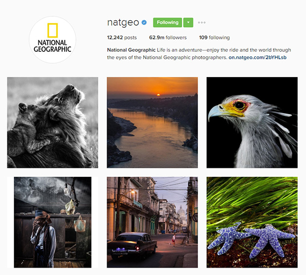 the national geographic magazine!    has the largest number of followers of the bunch with a staggering 63 million that s huge for any account not just for a - good photographers to follow on instagram