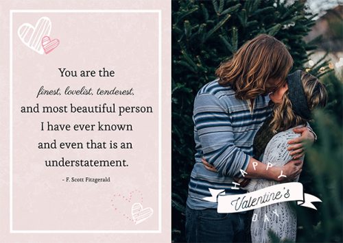 Free Valentine's day card template, PSD format