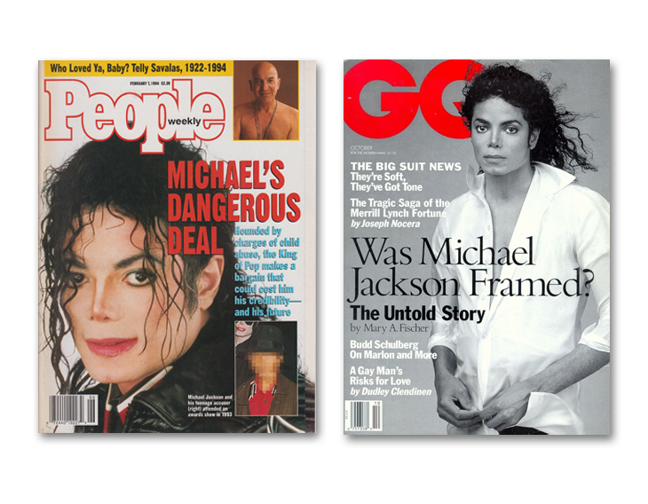 Michael Jackson through magazine covers People and GQ magazine