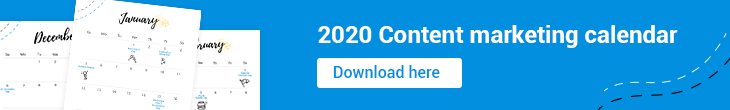 2020 content marketing calendar banner