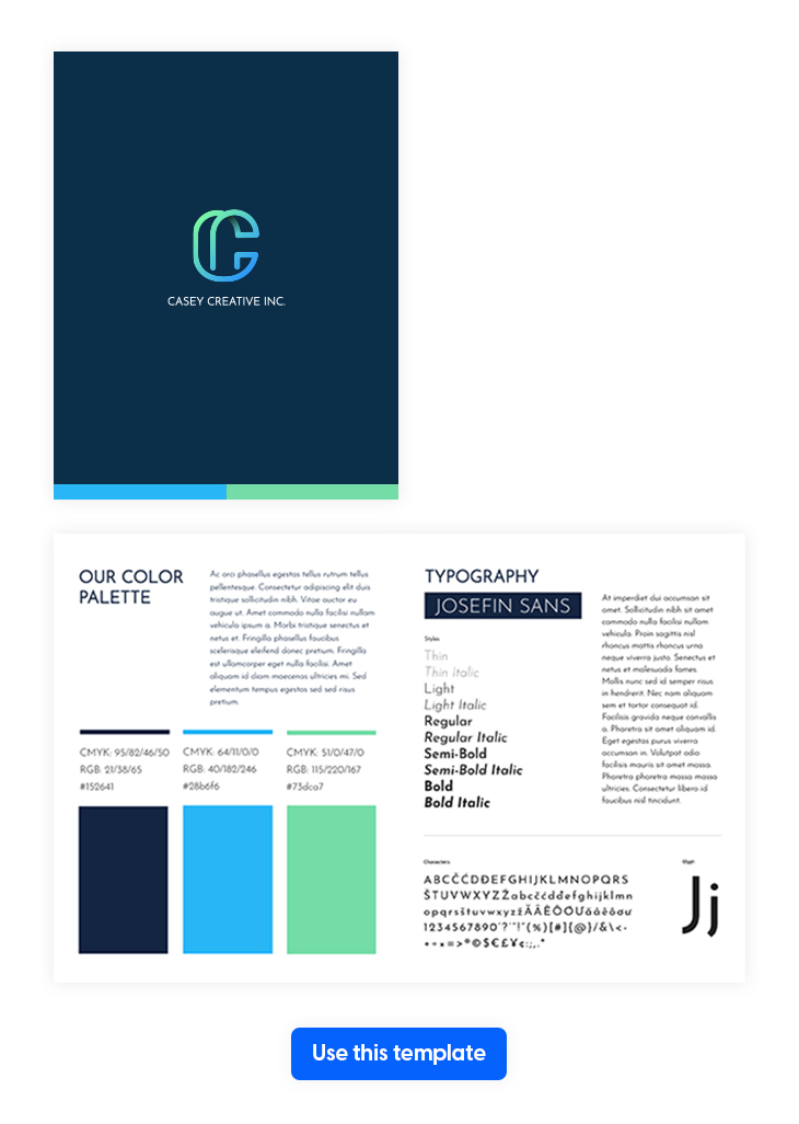 Modern Corporate Style Guide Template from Flipsnack 