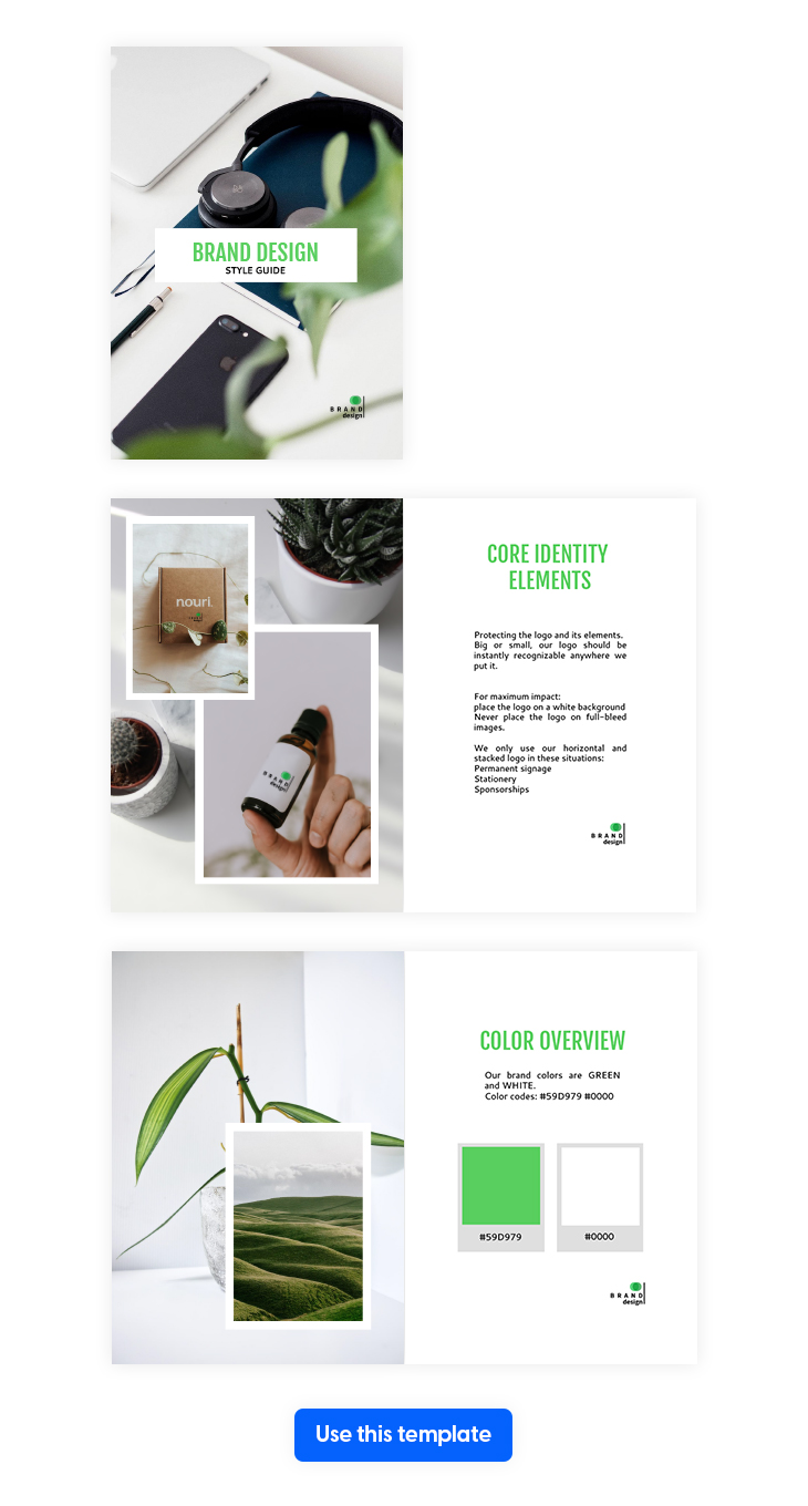 Elegant Design Style Guide Template from Flipsnack