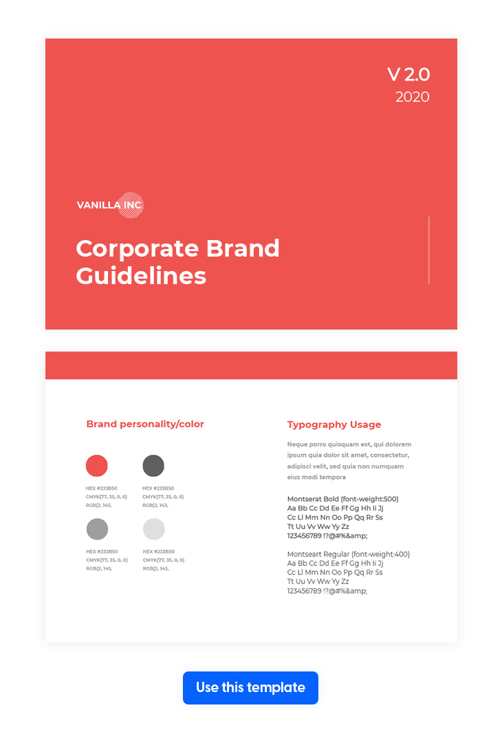 Modern Corporate Guidelines Template from Flipsnack