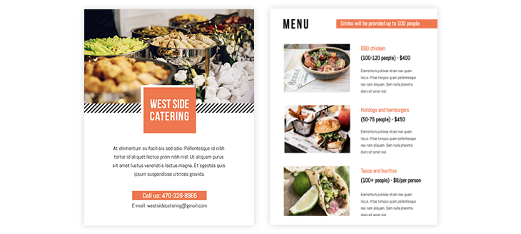 catering menu template