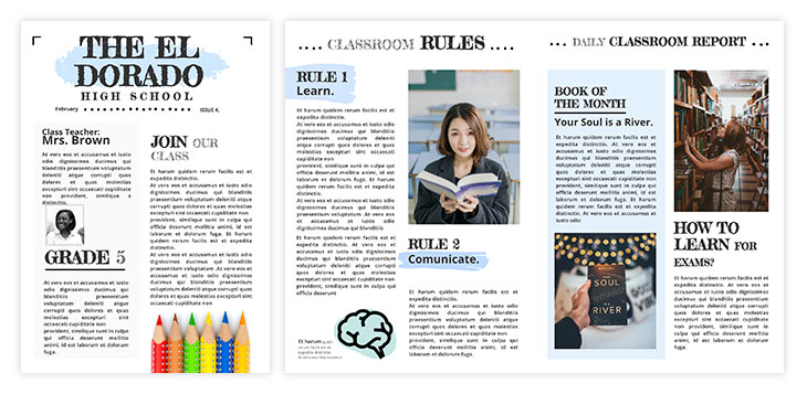 Classic classroom newspaper template