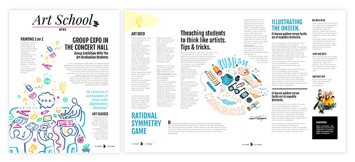 Colorful school newspaper template