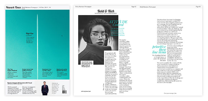 Modern business newspaper template