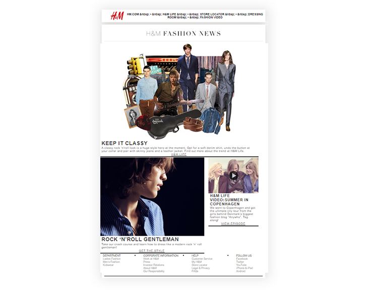 H&M newsletter