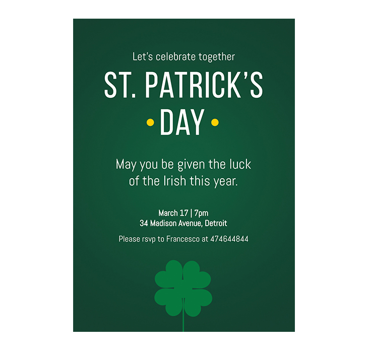 Simple St Patrick’s Day Flyer Template
