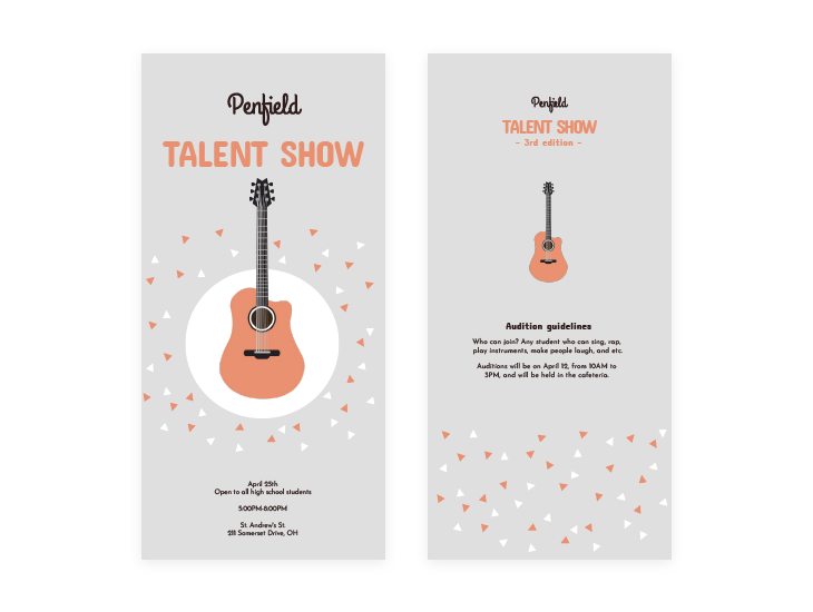 Illustrated Talent Show Program Template