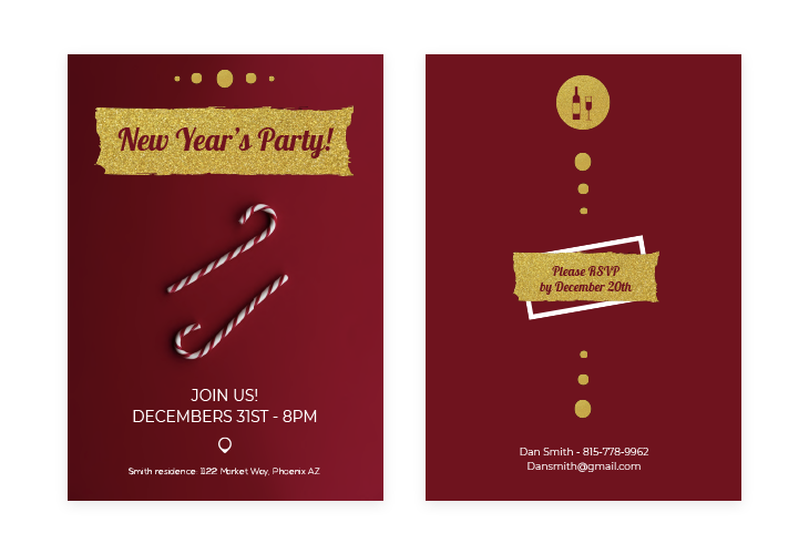 Red New Year Invitation Template