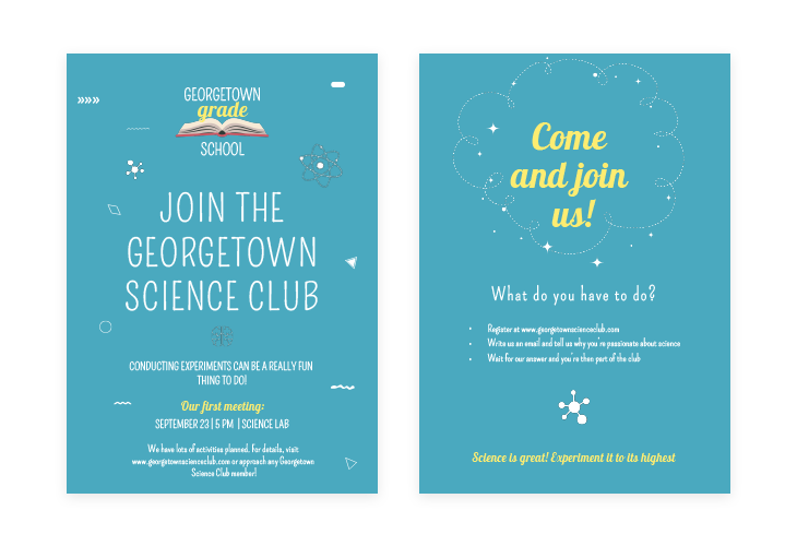 Modern Science Club Flyer Template