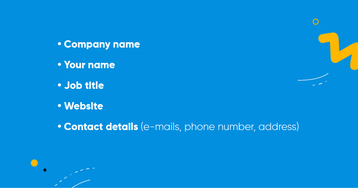 Visual representation that highlights the most important elements of a business card design