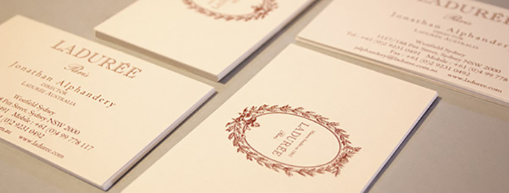 image showing the laduree business cards