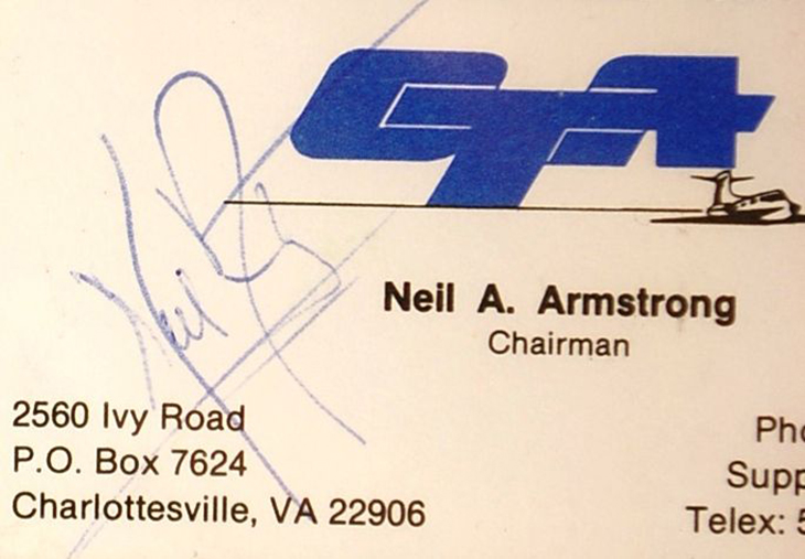 image of neil armstrong's business card