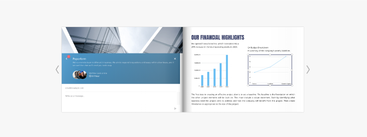 Adding a paperform iframe widget in your flipbook.