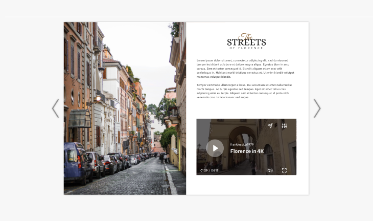 A dailymotion video widget integration in flipsnack