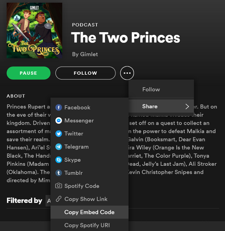 how to embed spotify widget in a flipbook