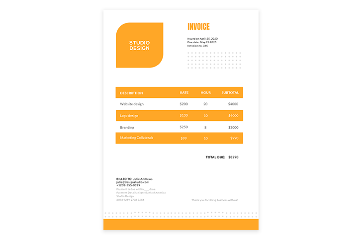 Invoice Design Template