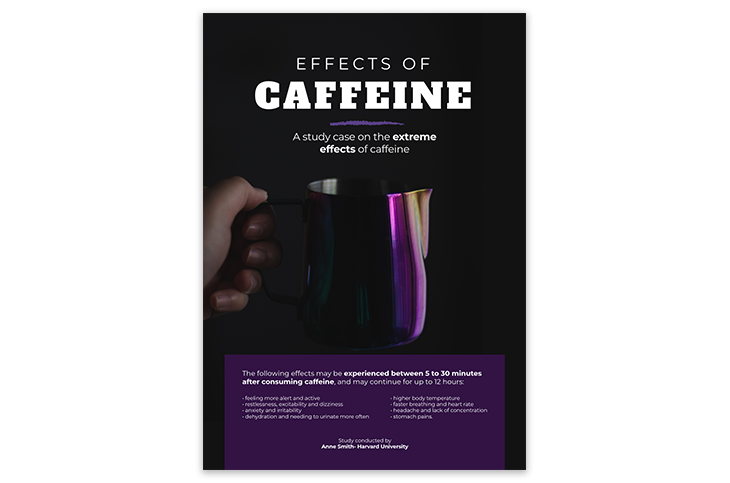 research poster highlighting the effects of caffeine