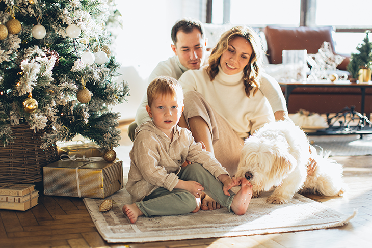 family Christmas portrait to insert in a Christmas card