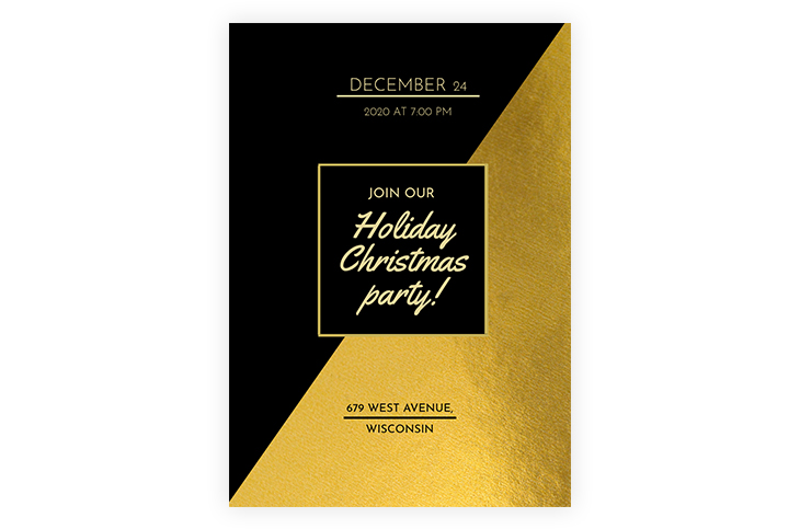 Gold Christmas Party Invitation Template