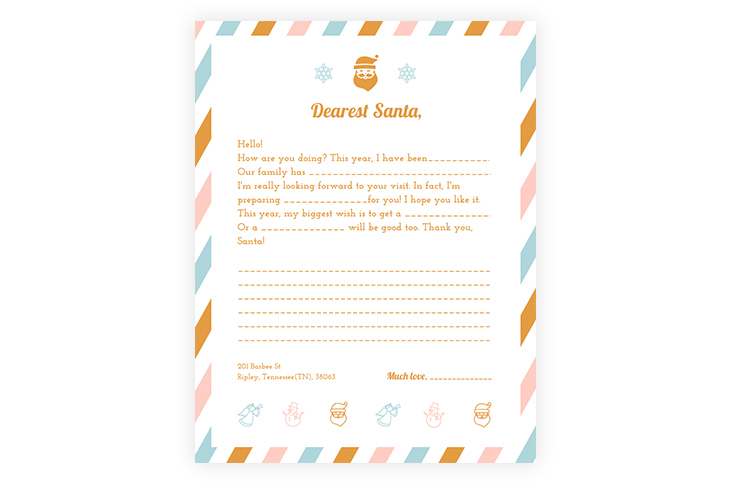 Free Online Santa Letter Template