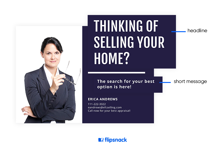 real estate postcards have a short message