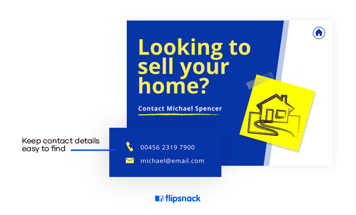 real estate postcards have complete contact details