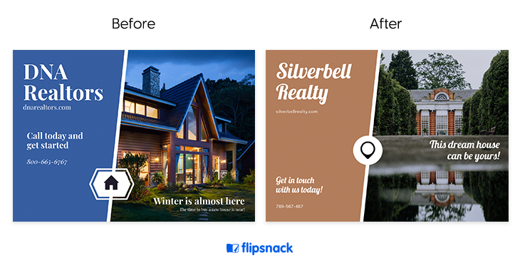 before and after real estate postcard ideas example