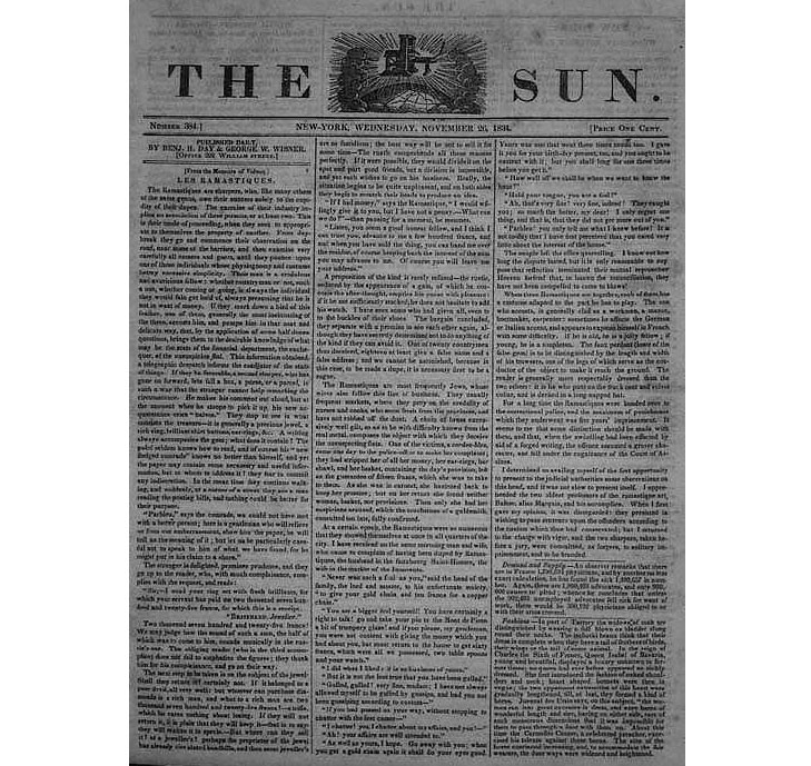 the first penny press newspaper in the United States