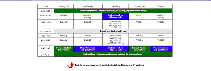 Semester 1 schedule, winston churchill website design