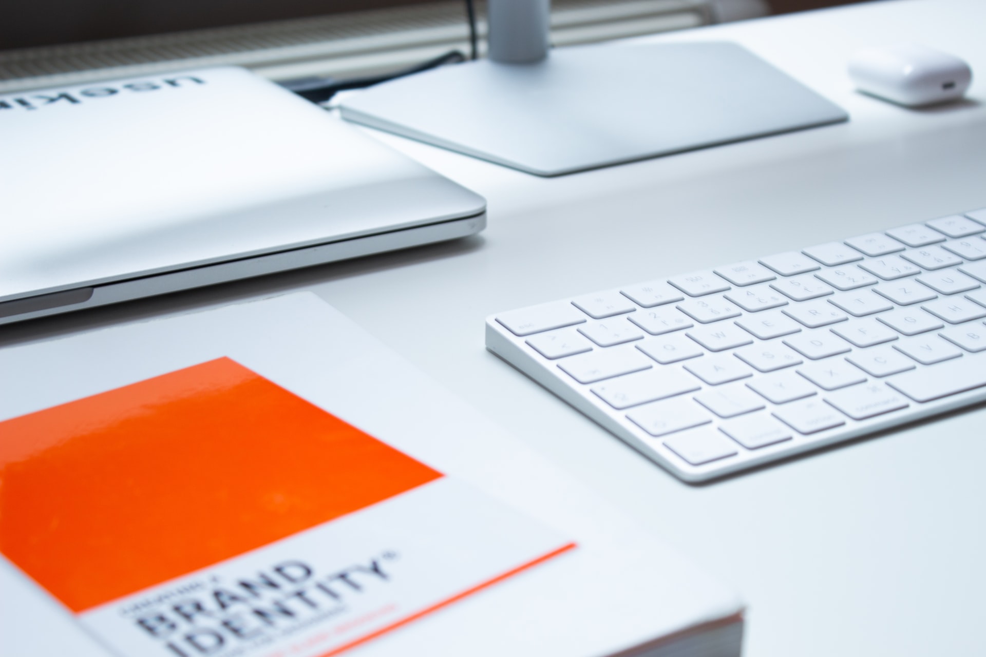 eCommerce brand identity book on a desk