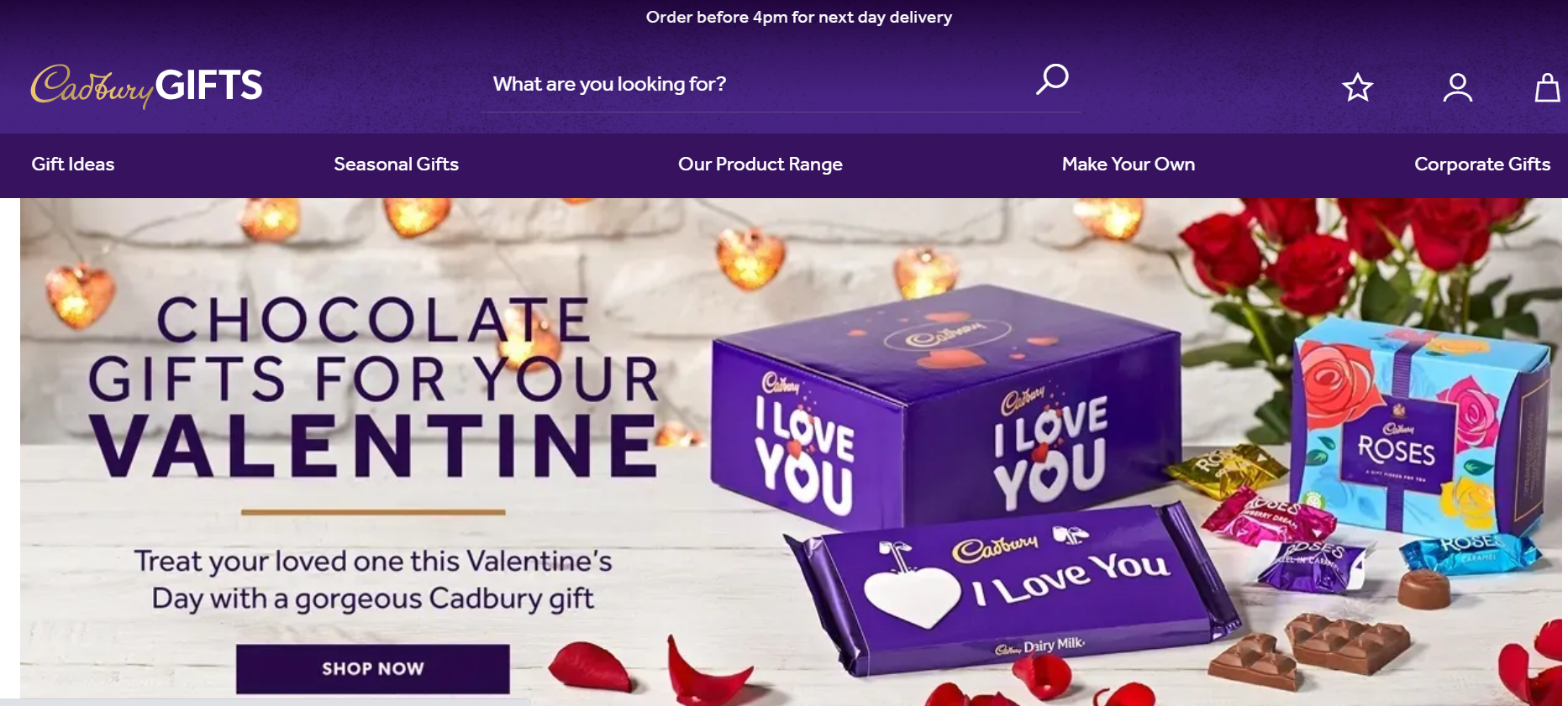 Cadbury eCommerce branding website example