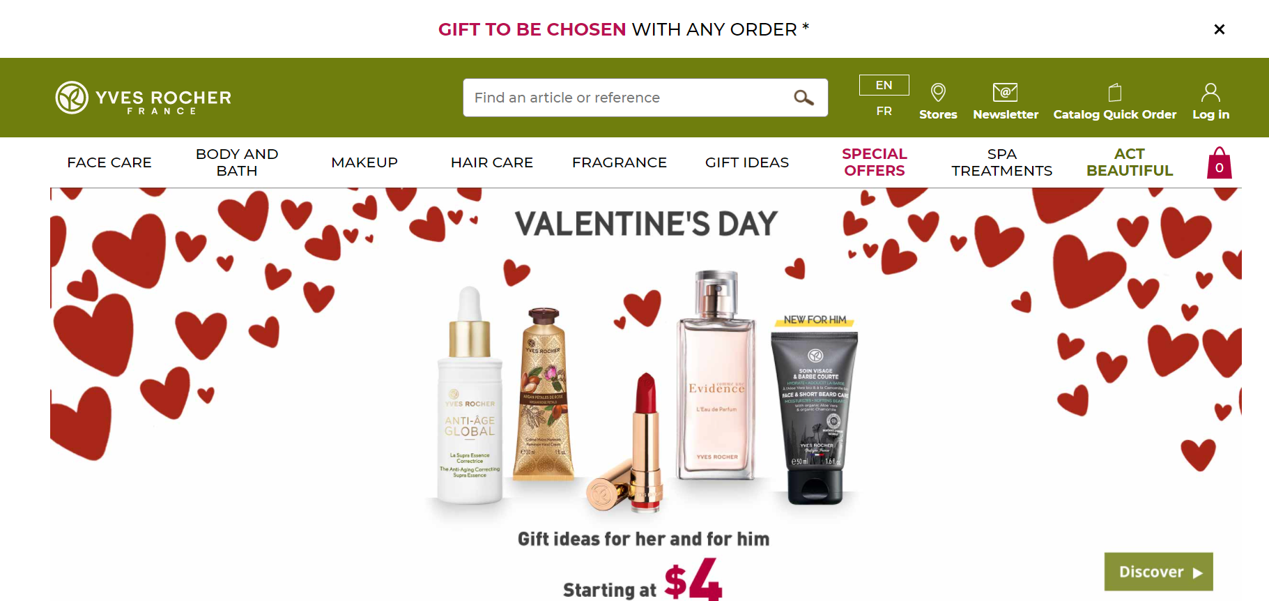 Yves Rocher eCommerce branding website example