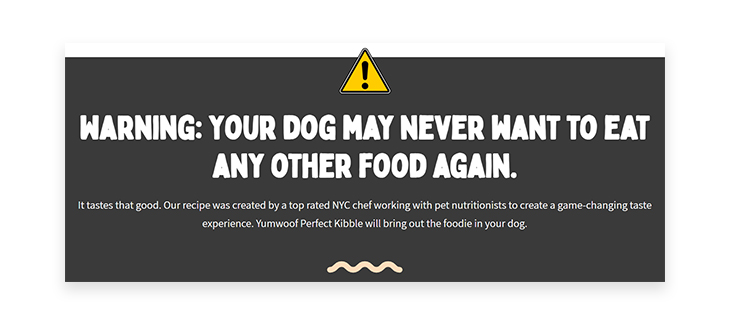 Yumwoof website front page