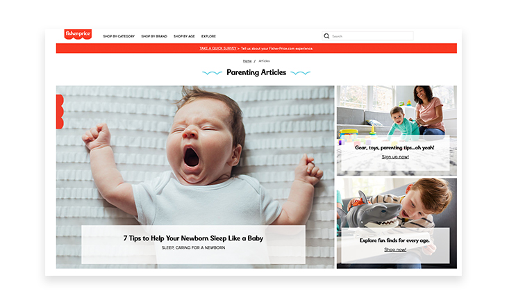 Fisher-Price blog content strategy