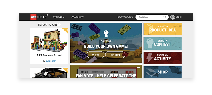 Lego Ideas website