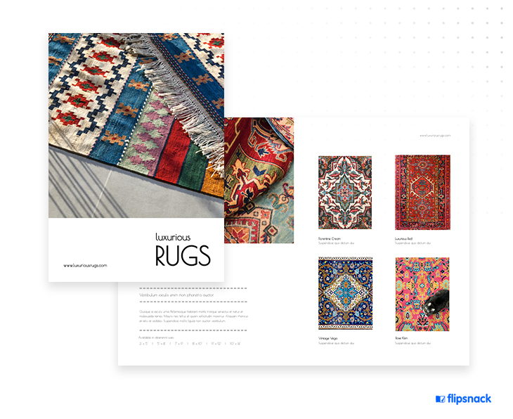Luxurious product catalog template from Flipsnack