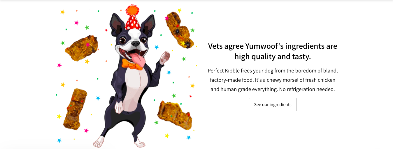 Yumwoof eCommerce branding website example