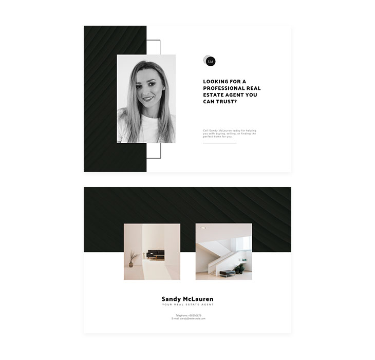 real estate agent postcard template in Flipsnack