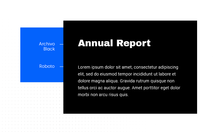 Archivo Black & Roboto google font combination example