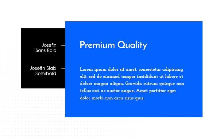 Josefin Sans Bold & Josefin Slab Semibold font pairing example