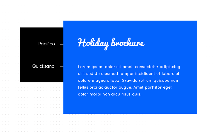 Pacifico & Quicksand font combination example