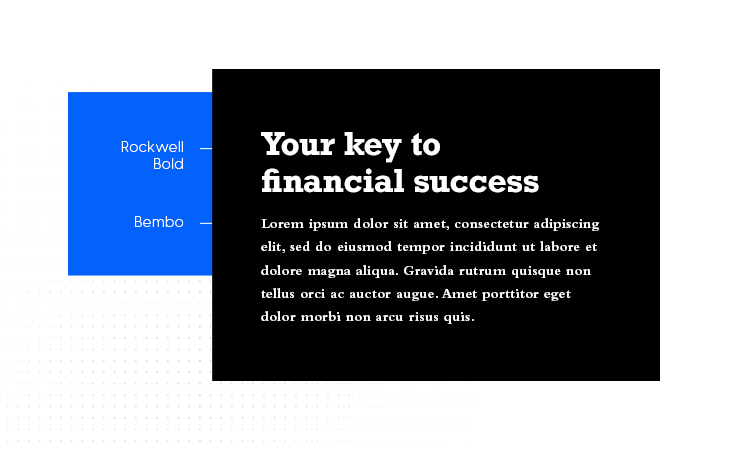 Rockwell Bold & Bembo example of best font pairings