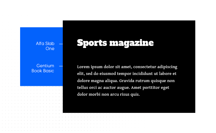 alfa slab one and gentium book basic google font pair