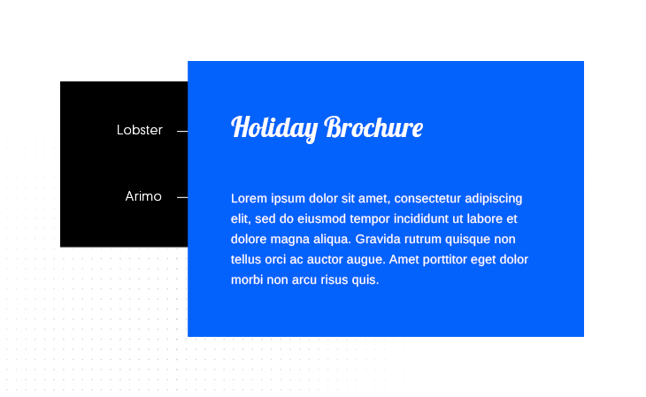 lobster and arimo google font pair