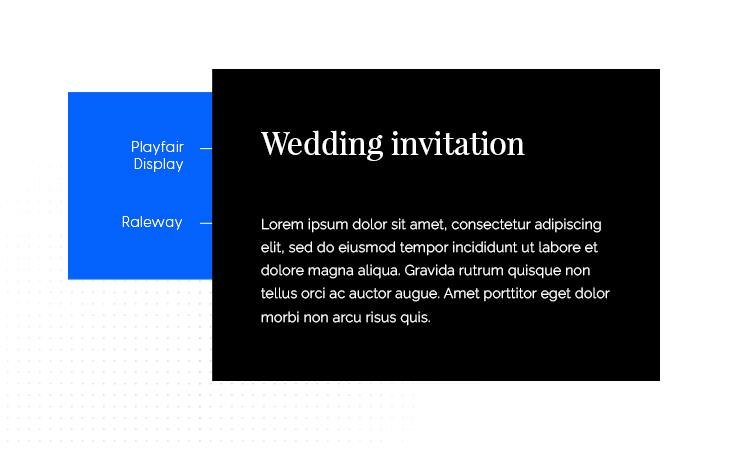 playfair display and raleway font combination