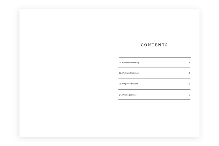 example of table of contents