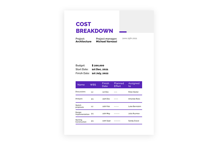 example of a price and billing section of a business proposal